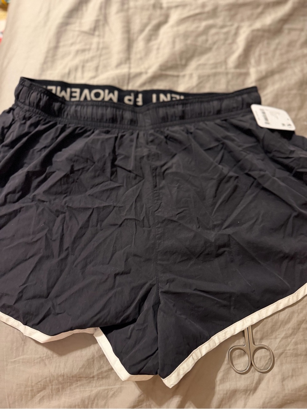 FP Movement by Free People Black Athletic Shorts with White Trim